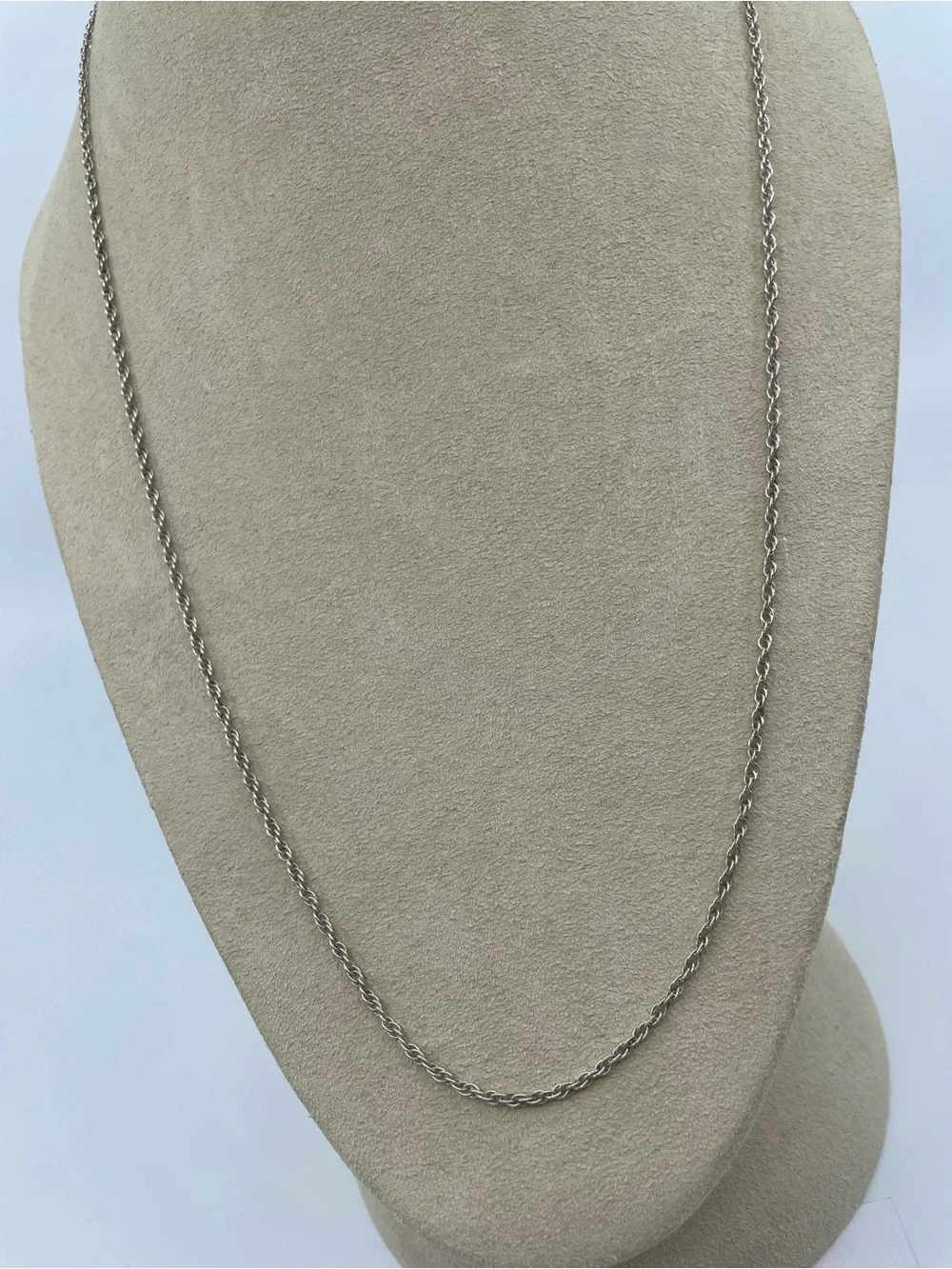 925 Sterling Silver Rope Chain Necklace 24” 3.63g Spring Ring Clasp New